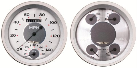 Classic Instruments All-American Series Gauge Sets AW62SRC Gauges, Analog, All-American, Speedometer, Tachometer, Fuel Level, Water Temperature, Oil Pressure, Voltmeter