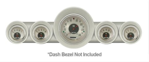 Classic Instruments 1959-60 Chevy Package Gauge Sets CH59AN54 Gauges, All-American Nickel Style, Speedometer, Water Temperature, Fuel Level, Nickel Face, Analog, Chevy, Kit