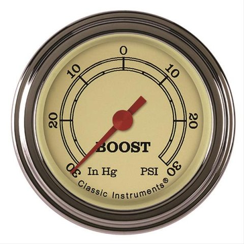 Classic Instruments Vintage Series Gauges VT141SLF Boost/Vacuum Gauge, VINTAGEL 2" BOOST/VAC ELECTRIC, FULL SWEEP