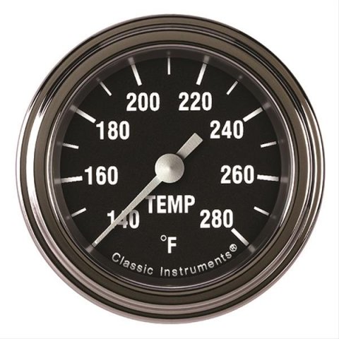 Classic Instruments Hot Rod Series Gauges HR126SLF-04 Gauge, Series, Water Temperature, 140-280 Degrees F, 2 1/8 in., Analog, Electrical, Each