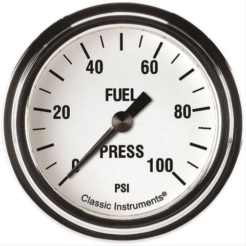 Classic Instruments White Hot Series Gauges WH346SLF Gauge, Series, Fuel Pressure, 0-100 psi, 2 5/8 in., Analog, Electrical, Each