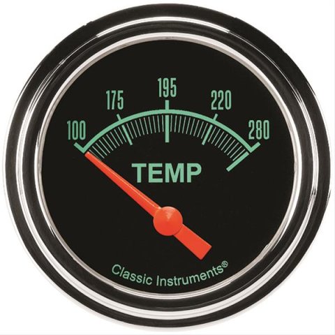 Classic Instruments G-Stock Series Gauges GS226SLF-06 Gauge, Series, Water Temperature, 100-280 Degrees F, 2 5/8 in., Analog, Electrical, Each