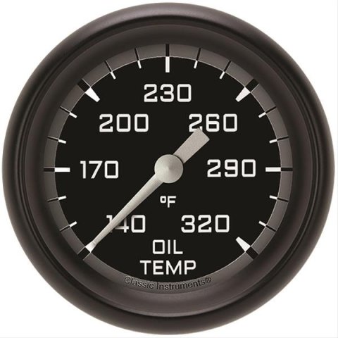 Classic Instruments Auto Cross Gray Series Gauges AX328GBPF Gauge, Series, Oil Temperature, 2 5/8 in., Performance Bezel, Analog, Electrical, Each