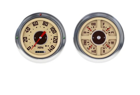 Classic Instruments 1954-55 GMC Truck Package Gauge Sets CT54GM52 Gauges, Speedometer, Water Temperature, Fuel Level, Voltmeter, Oil Pressure, Beige Face, Analog, GMC, Kit