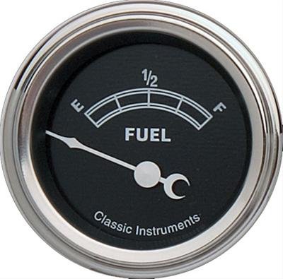 Classic Instruments Traditional Series Gauges TR12SLC Gauge, Series, Analog, Fuel Level, Empty-Full, 2 1/8 in. Diameter, Black Face, Electrical, Each