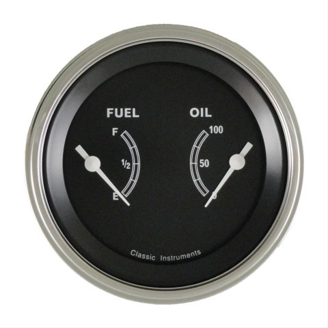 Classic Instruments Traditional Series Gauge Sets TR72SLC Gauges, Series, Analog, Electronic, Oil Pressure, Fuel Level, White Face, Pair