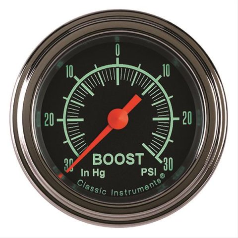 Classic Instruments G-Stock Series Gauges GS141SLF Boost/Vacuum Gauge, G-STOCK 2" BOOST/VAC ELECTRIC, FULL SWEEP