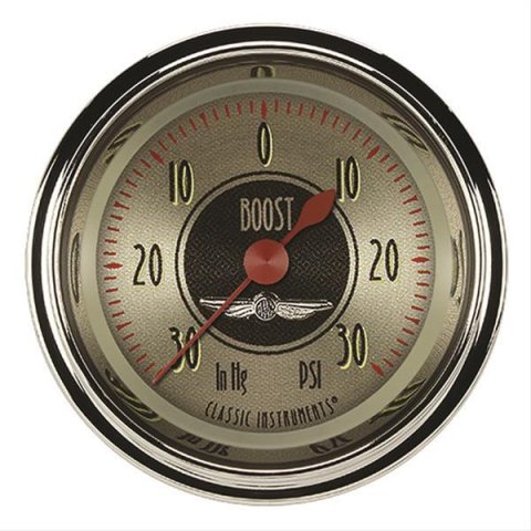 Classic Instruments All-American Nickel Series Gauges AN141SHC Boost/Vacuum Gauge, AMER NKL 2" BOOST/VAC ELECTRIC, FULL SWEEP