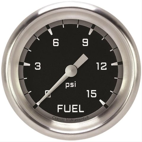 Classic Instruments Auto Cross Gray Series Gauges AX345GAPF Gauge, Series, Fuel Pressure, 0-15 psi, 2 5/8 in., Performance Bezel, Analog, Electrical, Each
