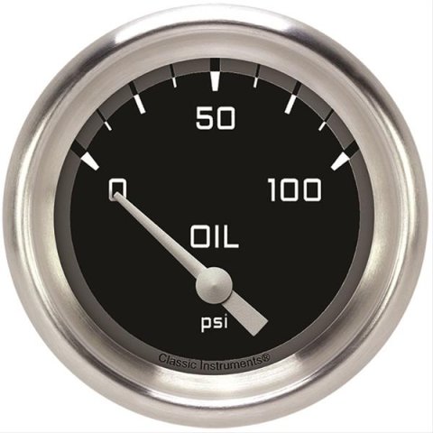 Classic Instruments Auto Cross Gray Series Gauges AX281GAPF Gauge, Series, Oil Pressure, 2 5/8 in., Performance Bezel, Analog, Electrical, Each