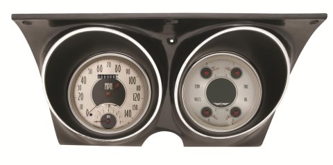 Classic Instruments 1967-68 Camaro Package Gauge Sets CAM67AN Gauges, All-American, Direct-Fit, Nickel Face, Brown Numbers, Analog, Chevy, Kit