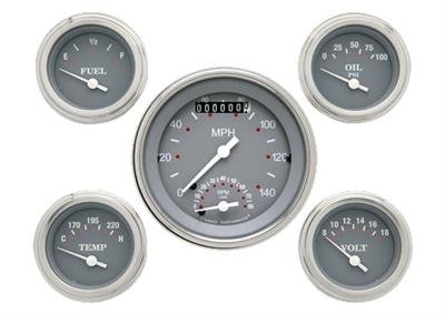 Classic Instruments SG Series Gauge Sets SG35SLF Gauges, SG, Speedometer, Tach, Water Temperature, Fuel Level, Voltmeter, Gray Face, Analog, Set of 5