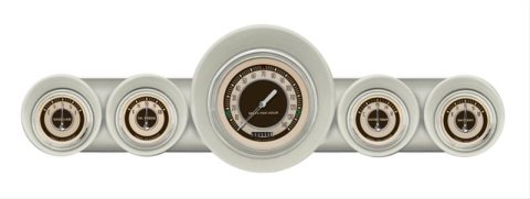 Classic Instruments 1959-60 Chevy Package Gauge Sets CH59NT54 Gauges, Nostalgia VT Style, Speedometer, Water Temperature, Fuel Level, Beige Face, Analog, Chevy, Kit