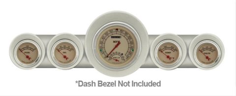 Classic Instruments 1959-60 Chevy Package Gauge Sets CH59VT65 Gauges, Vintage Style, Speedometer, Tach, Water Temperature, Fuel Level, Beige Face, Analog, Chevy, Kit