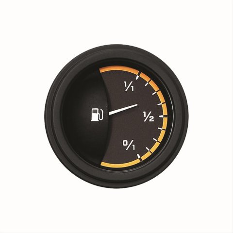 Classic Instruments Auto Cross Yellow Series Gauges AX09YBLF Gauge, Cross, Fuel Level, Empty-Full, 2 1/8 in., Black/Yellow Face, Analog, Electrical, Each