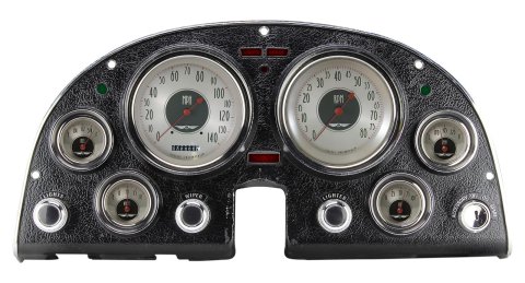 Classic Instruments 1963-67 Corvette Package Gauge Sets for 1953-1967 CORVETTE - CO63AN Gauges, All-American Nickel Style, Speedometer, Tach, Water Temperature, Nickel Face, Analog, Chevy, Kit