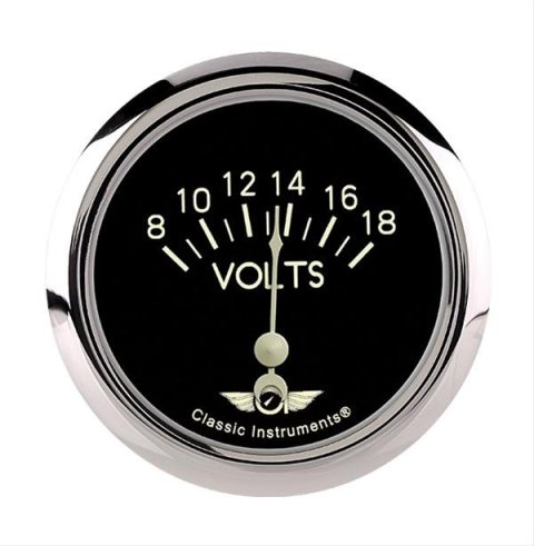Classic Instruments Series Gauges CL230SRC Volt Gauge, CLASSIC SERIES 2 5/8" VOLT, SHORT SWEEP