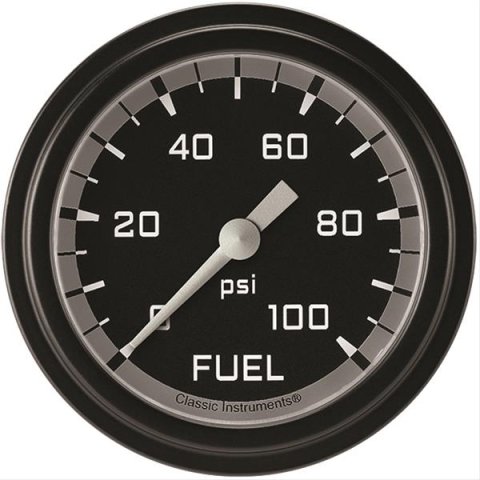 Classic Instruments Auto Cross Gray Series Gauges AX346GBLF Gauge, Series, Fuel Pressure, 0-100 psi, 2 5/8 in., Low Step Bezel, Analog, Electrical, Each