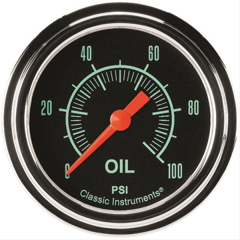 Classic Instruments G-Stock Series Gauges GS381SLF Gauge, Series, Oil Pressure, 0-100 PSI, 2 5/8 in., Analog, Electrical, Each