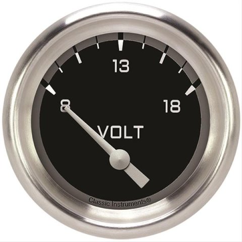 Classic Instruments Auto Cross Gray Series Gauges AX230GAPF Gauge, Series, Voltmeter, 2 5/8 in., Performance Bezel, Analog, Electrical, Each