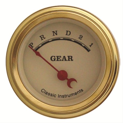 Classic Instruments Gear Selector Gauges VT07GLF Gauge, Vintage, Selector, 2 1/8 in. Diameter, Cream Face, Each