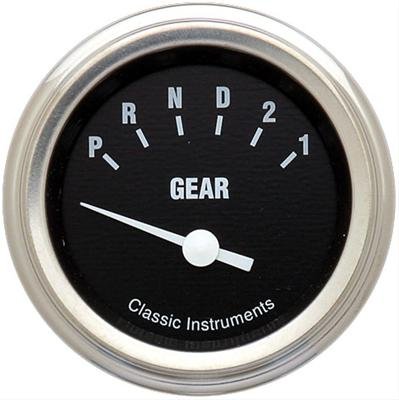 Classic Instruments Gear Selector Gauges HR07SLC Gauge, Selector, Round, Dash Mount, 2 1/8 in., Black Face, Polished Bezel, without Overdrive, Each