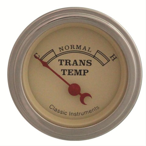 Classic Instruments Vintage Series Gauges VT27SLC Gauge, Vintage, Transmission Temperature, 140-280 Degrees F, 2 1/8 in., Analog, Electrical, Each