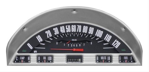 Classic Instruments 1953-55 F-100 Package Gauge Sets FT56BT Gauges, Cluster, Direct-Fit, Black Face, White Numbers, Analog, Ford, Kit