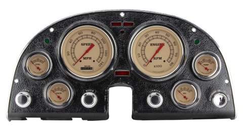 Classic Instruments 1963-67 Corvette Package Gauge Sets for 1953-1967 CORVETTE - CO63VT Gauges, Vintage Style, Speedometer, Tach, Water Temperature, Fuel Level, Cream Face, Analog, Chevy, Kit