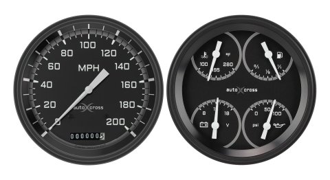 Classic Instruments 1947-53 Chevy Pickup Package Gauge Sets CT47AXG52 Kits, Pickup, Analog, Speedometer, Fuel Level, Oil Pressure, Volts, Water Temp., Black/Gray Face, White Numbers, Chevrolet, Kit