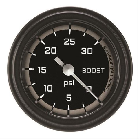 Classic Instruments Auto Cross Gray Series Gauges AX142GBLF Boost Gauge, AUT CRS GRY 2" BOOST, 30psi ELECTR, FULL SWEEP