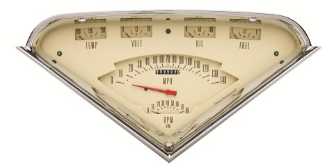 Classic Instruments Tach-Force Package Gauge Sets for 1955-1959 TRUCK - TF01T Gauges, Tach-Force, Analog, Tach, Speedometer, Fuel Level, Oil Pressure, Voltage, Water Temperature, Chevy, Kit