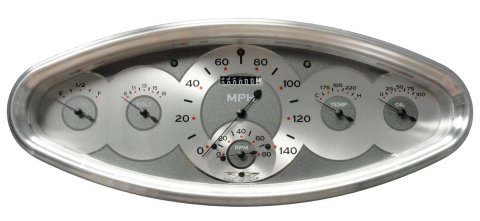 Classic Instruments All-American Series Gauge Sets AW6400 Gauges, Analog, All-American, Speedometer, Tachometer, Fuel Level, Water Temperature, Oil Pressure, Voltmeter