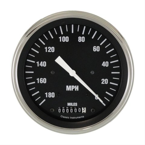 Classic Instruments Hot Rod Series Speedometers HC56SLF Gauge, Series, Speedometer, 0-180 mph, 5 in., Black Face, Analog, Electrical, Each