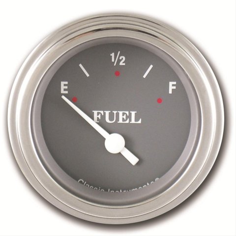 Classic Instruments SG Series Gauges SG14SLC Gauge, Series, Fuel Level, Empty-Full, 2 1/8 in., Gray Face, Analog, Electrical, Each