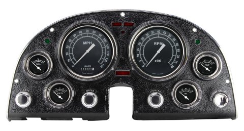 Classic Instruments 1963-67 Corvette Package Gauge Sets CO63TR Gauges, Traditional Style, Speedometer, Tach, Water Temperature, Fuel Level, Black Face, Analog, Chevy, Kit