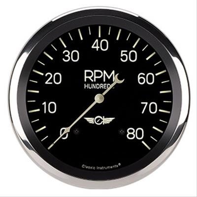 Classic Instruments Series Tachometers CL71SRC Tachometer, CLASSIC SERIES 5" TACH, 8000RPM