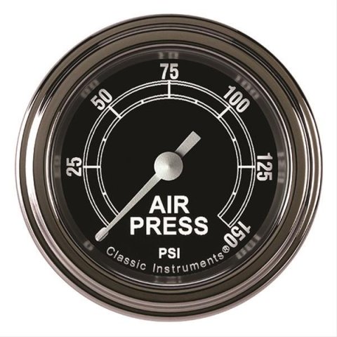 Classic Instruments Traditional Series Gauges TR118SLF Air Pressure Gauge, TRADITIONAL 2" AIR PR 150psi ELECT, FULL SWEEP