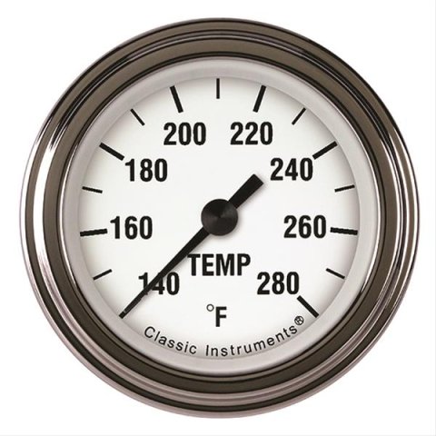 Classic Instruments White Hot Series Gauges WH126SLF-04 Gauge, Series, Water Temperature, 140-280 Degrees F, 2 1/8 in., Analog, Electrical, Each