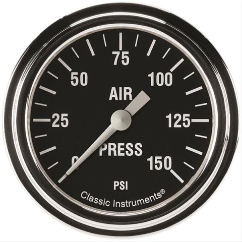Classic Instruments Hot Rod Series Gauges HR318SLF Gauge, Series, Air Pressure, 0-150 psi, 2 5/8 in., Analog, Electrical, Each