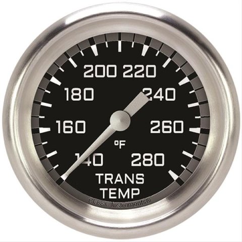 Classic Instruments Auto Cross Gray Series Gauges AX327GAPF Gauge, Series, Transmission Temperature, 2 5/8 in., Performance Bezel, Analog, Electrical, Each