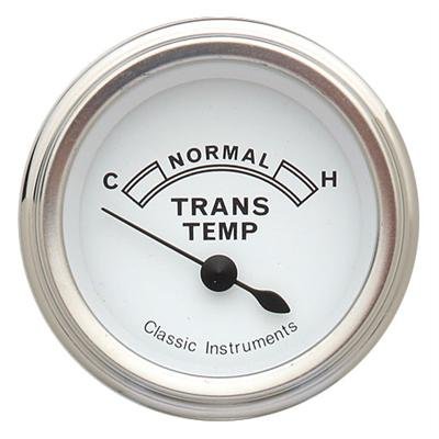 Classic Instruments White Series Gauges CW27SLC Gauge, White, Transmission Temperature, 140-280 degrees F, 2 1/8 in., Face, Analog, Electrical