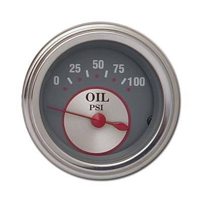 Classic Instruments Silver Series Gauges SS81SLF Gauge, Series, Oil Pressure, 0-100 psi, 2 1/8 in., Face, Analog, Electrical, Each
