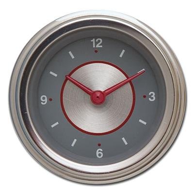 Classic Instruments Silver Series Gauges SS90SLF Gauge, Series, Clock, 12 hours Range, Analog, 2 1/8 in., Gray Face, Flat-style Lens, Each