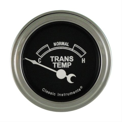Classic Instruments Traditional Series Gauges TR27SLC Gauge, Traditional, Analog, Transmission Temperature, 140-280 degrees F, 2 1/8 in., Black Face, Electrical