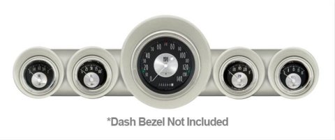 Classic Instruments 1959-60 Chevy Package Gauge Sets CH59AT54 Gauges, All-American Tradition Style, Speedometer, Water Temperature, Voltage, Black Face, Analog, Chevy, Kit