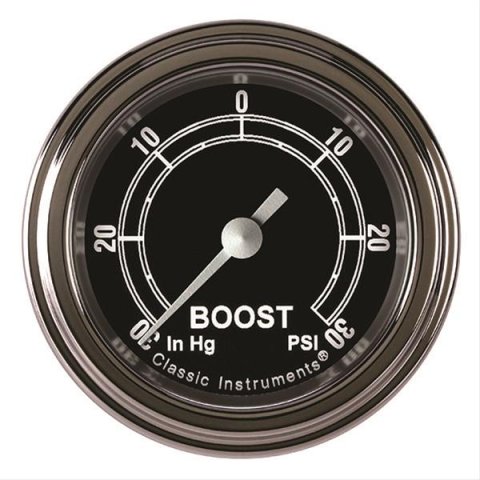 Classic Instruments Traditional Series Gauges TR141SLF Boost/Vacuum Gauge, TRADITIONAL 2" BOOST/VAC ELECTRIC, FULL SWEEP