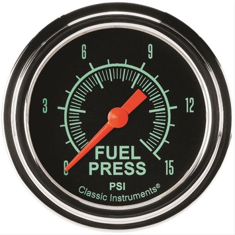 Classic Instruments G-Stock Series Gauges GS345SLF Gauge, Series, Fuel Pressure, 0-15 PSI, 2 5/8 in., Analog, Electrical, Each