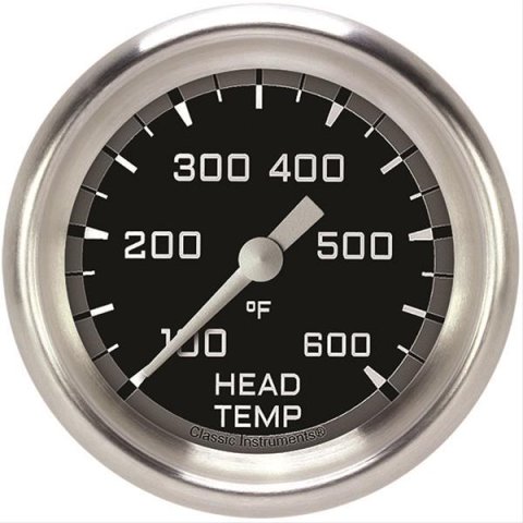 Classic Instruments Auto Cross Gray Series Gauges AX397GAPF Gauge, Series, Cylinder Head Temperature, 100-600 Degree F, 2 5/8 in., Performance Bezel, Analog, Electrical, Each