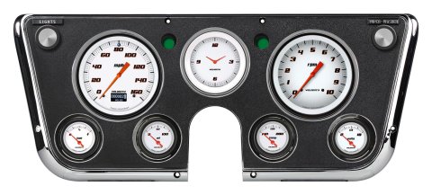 Classic Instruments 1967-72 Chevy Truck Package Gauge Sets CT67DVSW Gauges, Velocity White, Direct Fit, Display Gauge, Chevy/GMC, Truck, 1967-1972, Speedometer, Tach, Fuel, Volt, Oil Pressure, Water Temp, Kit